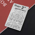 2nd Anniversary Engraved Metal Wallet Insert for Husband / Boyfriend